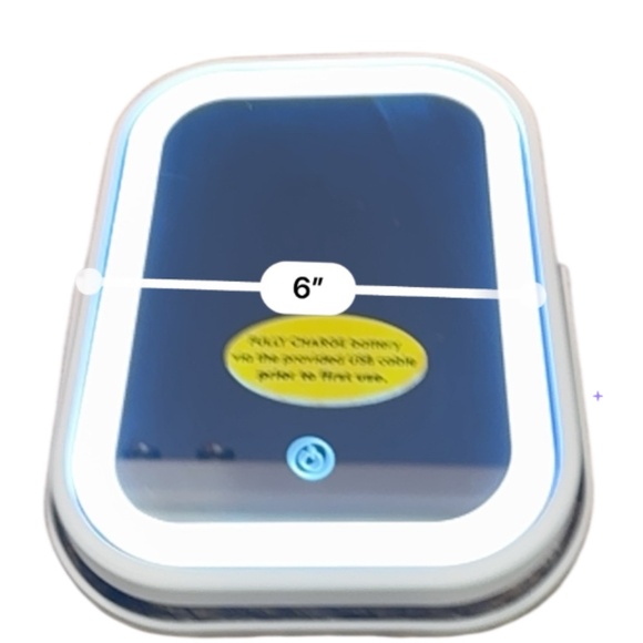 LED Lighted Vanity Mirror with USB Charging - Blue - Picture 5 of 5